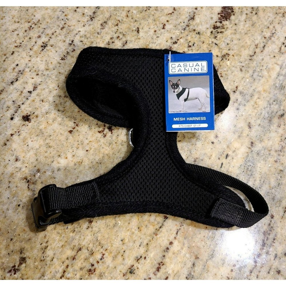 Casual Canine - Dog Puppy Soft Harness - Breathable Mesh - Black Small S